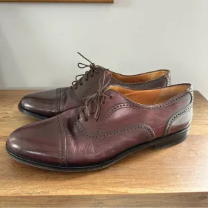 Mezlan Florence Mens Coffee Brown Leather Pebbled Cap Toe Oxford Shoes US 10