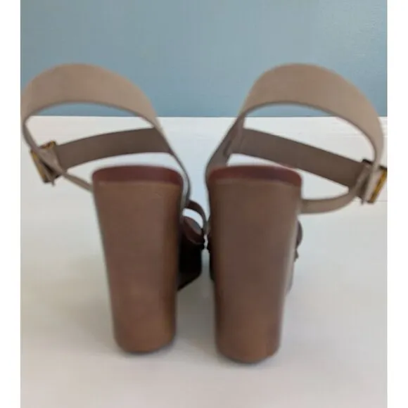 Mia Priscilla Wedge Platform Beige Sandal Size 10M