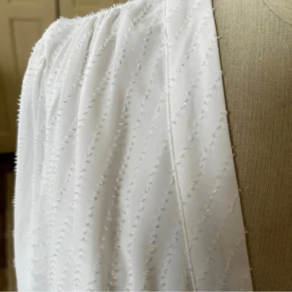 Michael Kors Button Front Dress in White with Tie at Waist - 1X - New