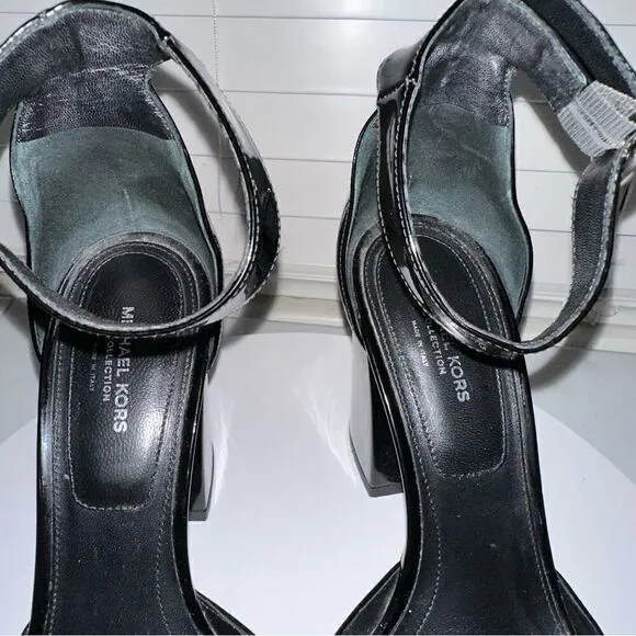 Michael Kors Collection Runway Black Patent Leather Mary Janes Heels Size 8