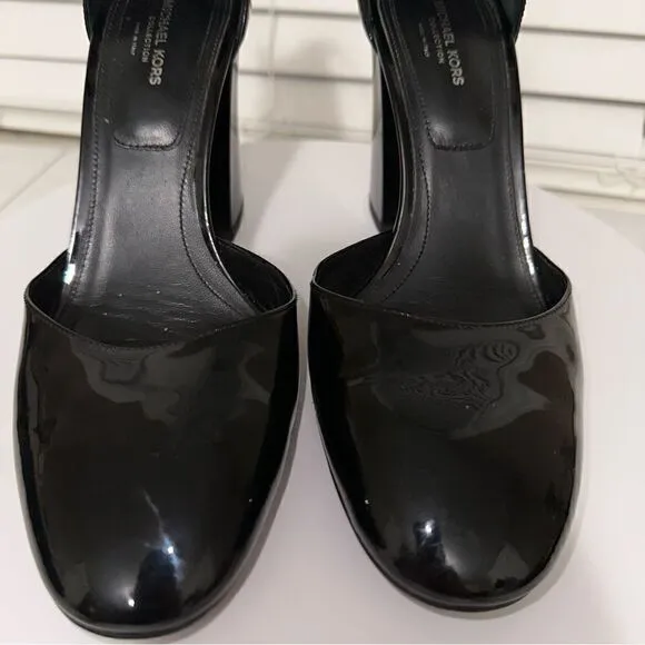 Michael Kors Collection Runway Black Patent Leather Mary Janes Heels Size 8