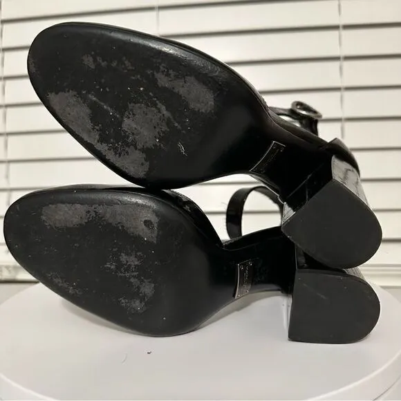 Michael Kors Collection Runway Black Patent Leather Mary Janes Heels Size 8