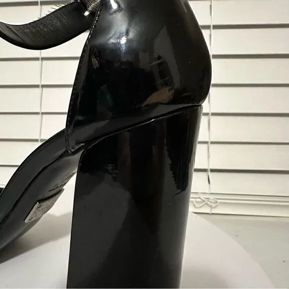 Michael Kors Collection Runway Black Patent Leather Mary Janes Heels Size 8