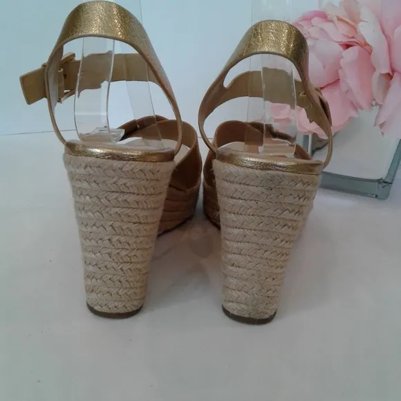 Michael Kors  gold espadrilles wedges sandals