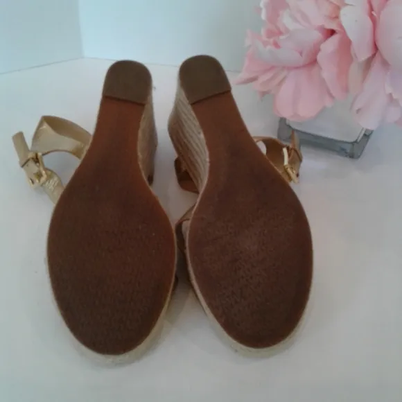Michael Kors  gold espadrilles wedges sandals