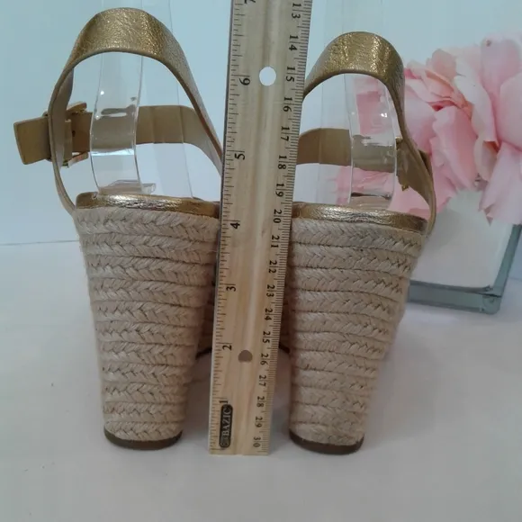 Michael Kors  gold espadrilles wedges sandals