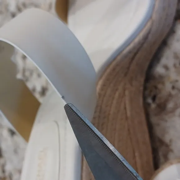 Michael Kors Lucinda Vachetta Leather Epadrille Wedge Sandals, White Leather 10