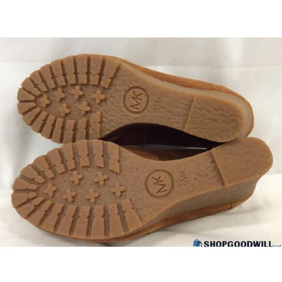 Michael Kors Shoes Sz. 5.5 Rory Platform Wedge Loafer Walnut Suede Leather