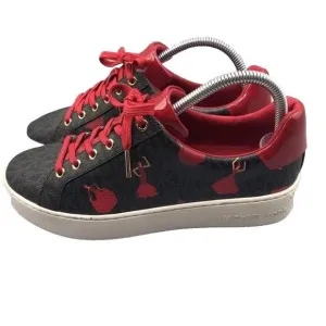 Michael Kors Shoes Womens 8 Mini MK Logo Sneakers Black Red Dancing Ladies