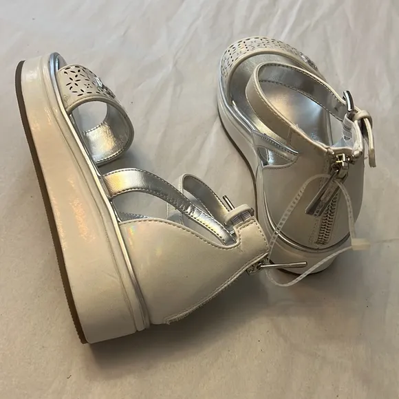 MICHAEL Michael Kors Girls' Richie Olivia Platform Sandals In White Sunset