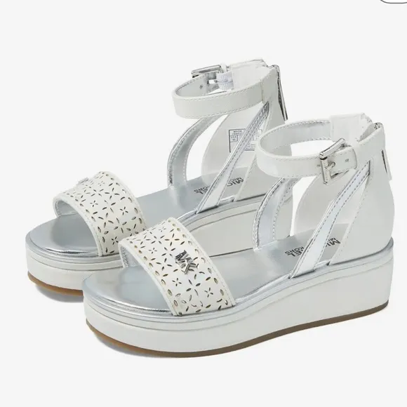 MICHAEL Michael Kors Girls' Richie Olivia Platform Sandals In White Sunset