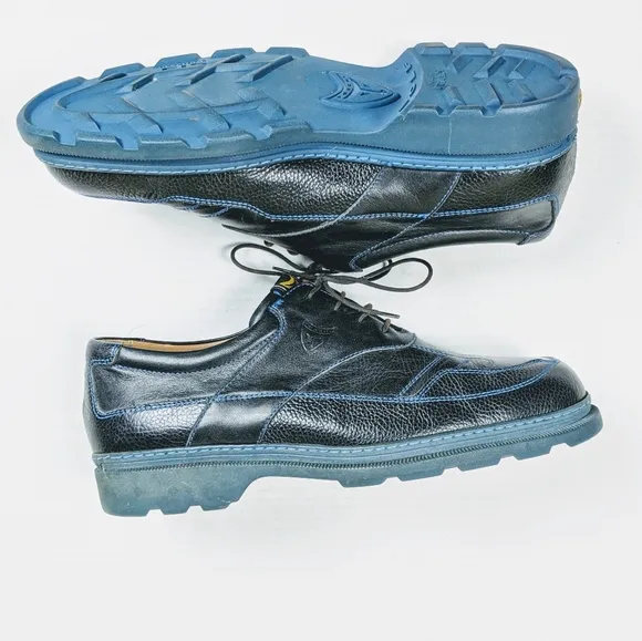 MICHAEL TOSCHI G4 Golf Shoes Black Blue Made In Italy
