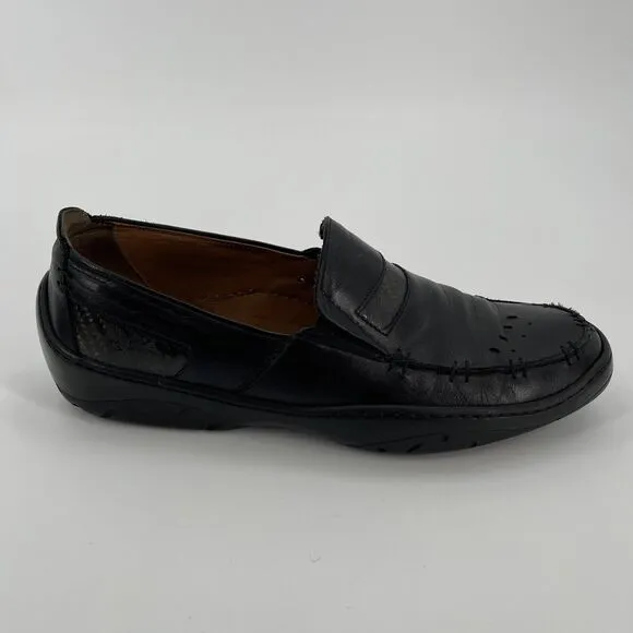 Michael Toschi Mach 8284 Leather Driving Shoes Mens 9 No Insoles Black Italy