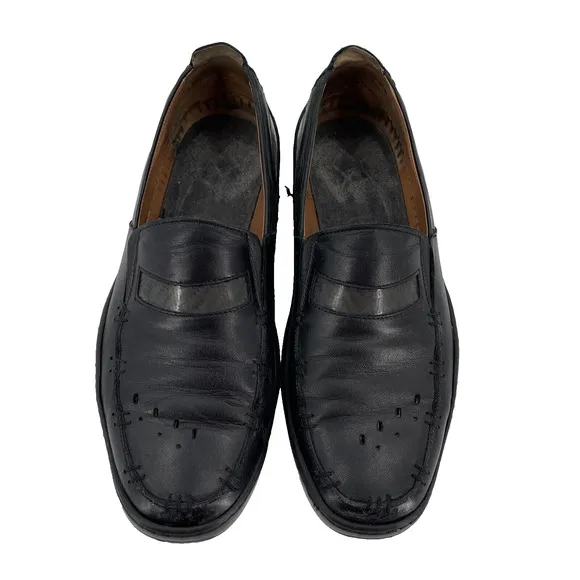 Michael Toschi Mach 8284 Leather Driving Shoes Mens 9 No Insoles Black Italy