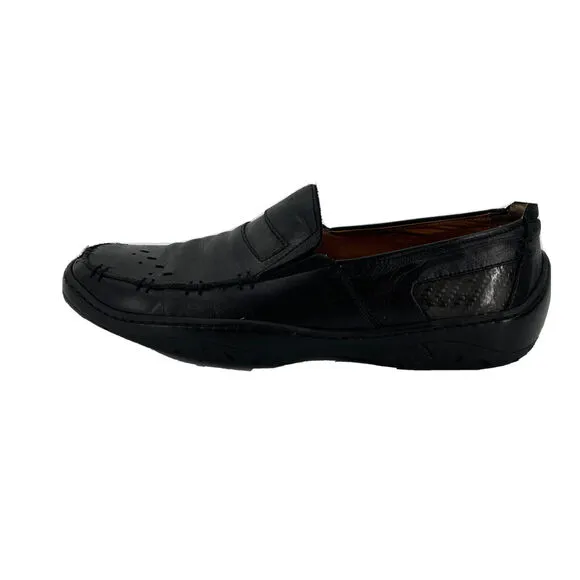 Michael Toschi Mach 8284 Leather Driving Shoes Mens 9 No Insoles Black Italy