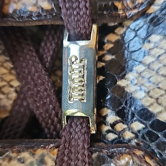 MISTER BROWN PYTHON PRINT/ CALF-SKIN LEATHER HIGH-TOP SNEAKERS