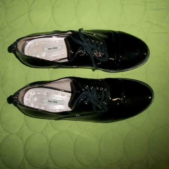 Miu Miu Black Patent Leather Shoes