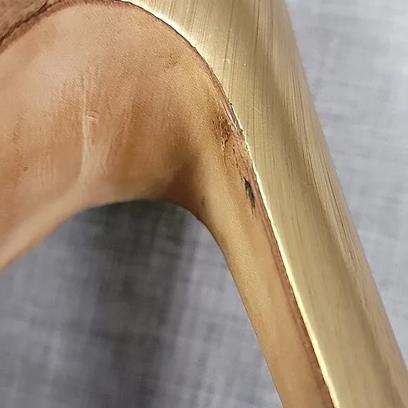 Miu Miu Brown / Gold Leather  Slingback Heeled Sandals women's SZ 39