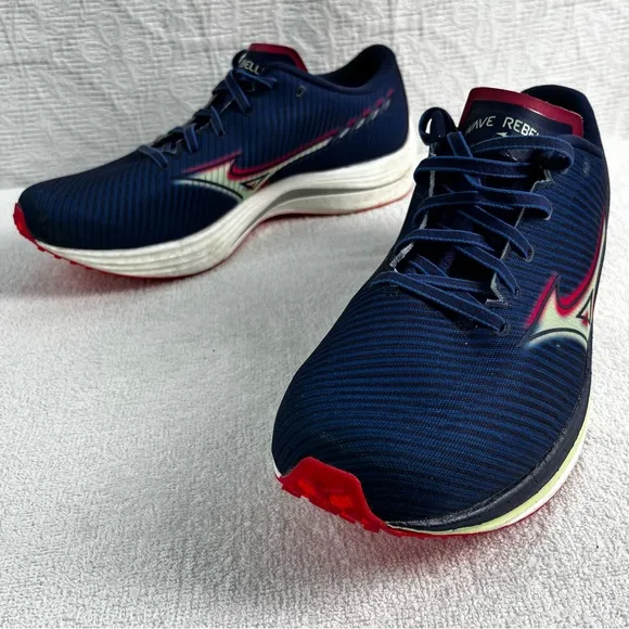 Mizuno Mens 12 Wave Rebellion Running Shoes Princess Blue Paradise Pink PR1A