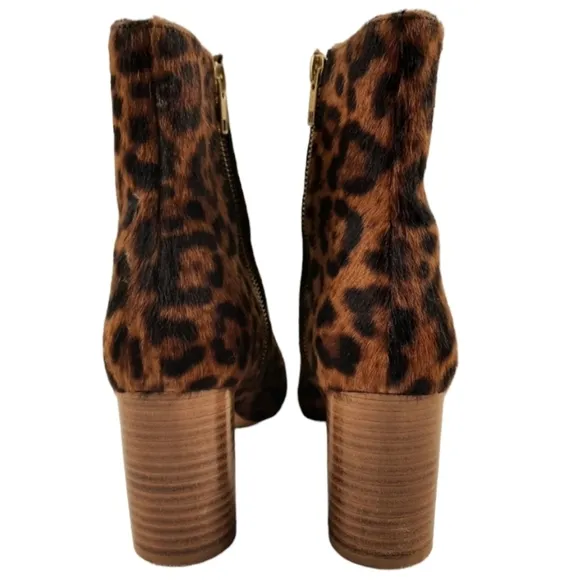 Mob Wife A.P.C. LIV Calf Hair Leather Ankle Boot Leopard Animal Print Pony 9
