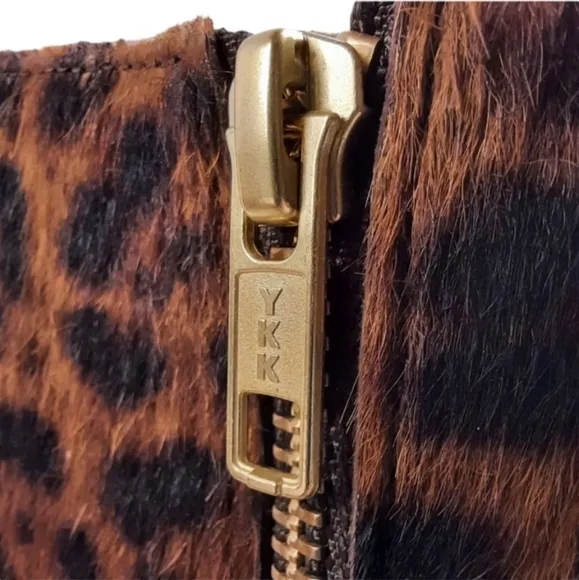 Mob Wife A.P.C. LIV Calf Hair Leather Ankle Boot Leopard Animal Print Pony 9
