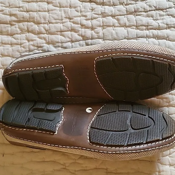 MORESCHI Made In ITALY Tan And Brown Leather Driving Shoe Men 8.5