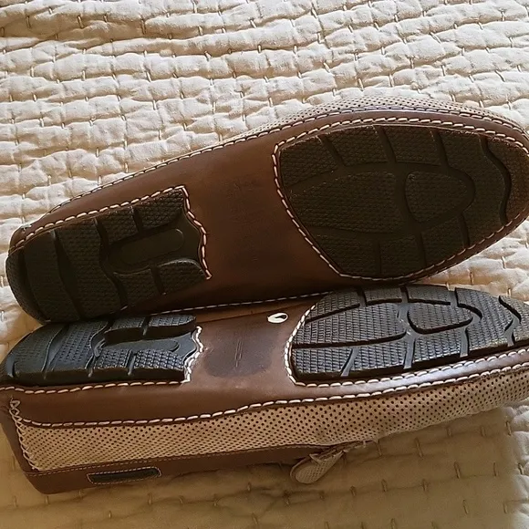 MORESCHI Made In ITALY Tan And Brown Leather Driving Shoe Men 8.5