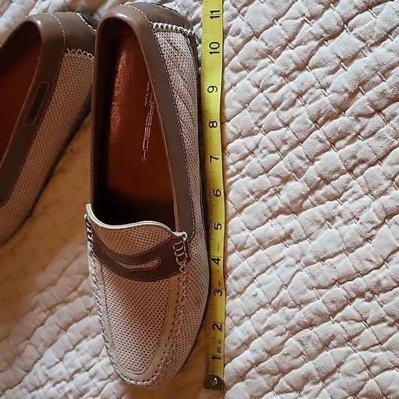 MORESCHI Made In ITALY Tan And Brown Leather Driving Shoe Men 8.5