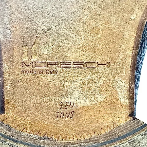 Moreschi Mens Brown Exotic Peccary Skin Split Toe Dress Shoes Size 10 Medium EUC