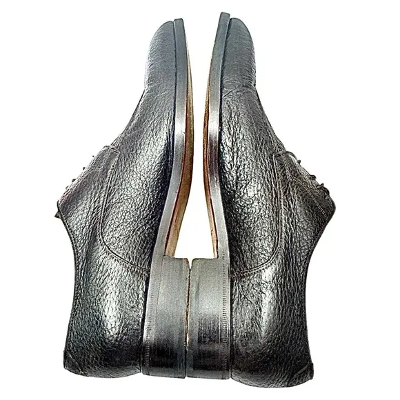 Moreschi Mens Brown Exotic Peccary Skin Split Toe Dress Shoes Size 10 Medium EUC