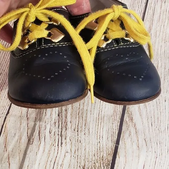 Moschino Kids Navy Leather Shoes