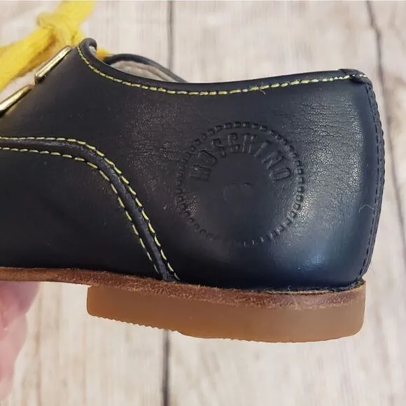 Moschino Kids Navy Leather Shoes