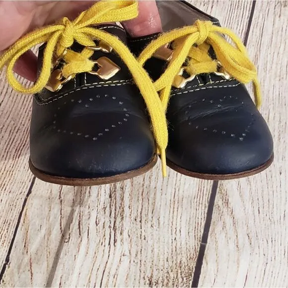 Moschino Kids Navy Leather Shoes