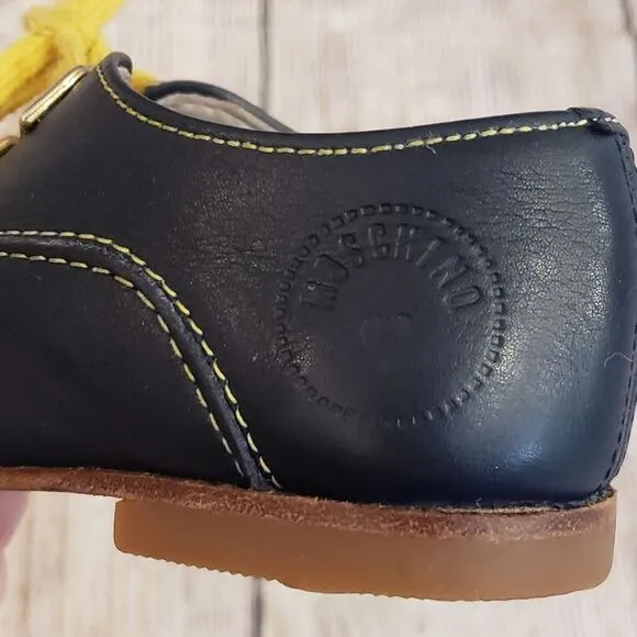 Moschino Kids Navy Leather Shoes