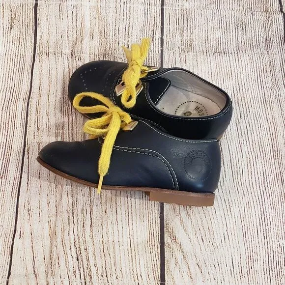 Moschino Kids Navy Leather Shoes