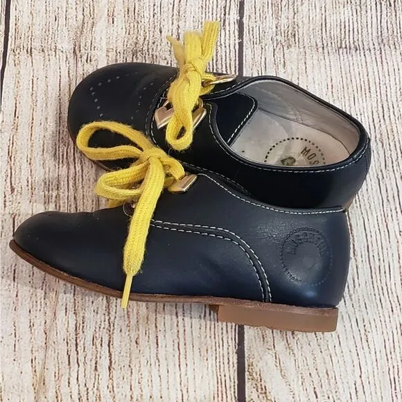 Moschino Kids Navy Leather Shoes