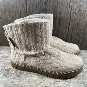 MUK LUKS Cable Knit Boots Hoboken Blush Women’s Size 9