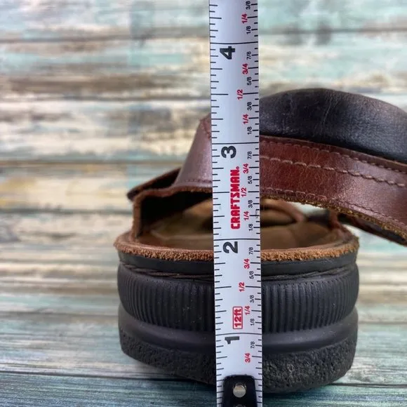 Naot Lappland Mens Size 13M Casual Sandal Brown Leather 2 Hook &amp; Loop Straps