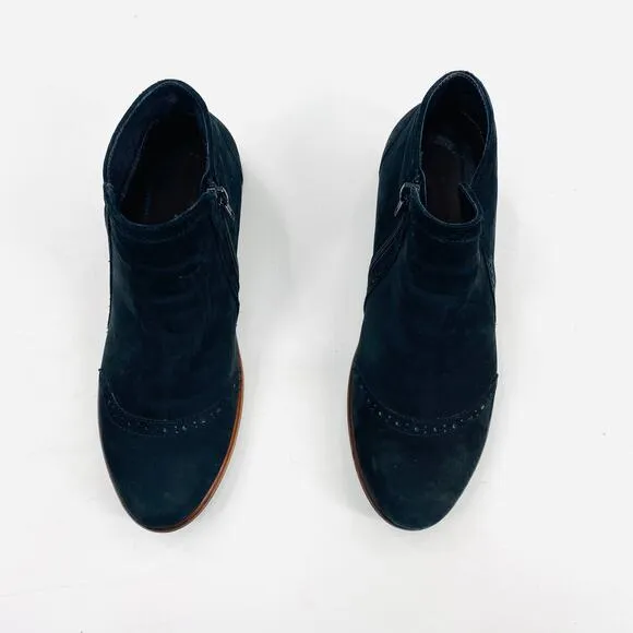 Naot Nefasi Suede Leather Blue Perforated Accent Ankle Bootie Size 40 US 9-9.5