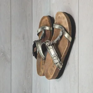 Naot Women Leather Strappy Wedge Sandals shoes sz 41/10