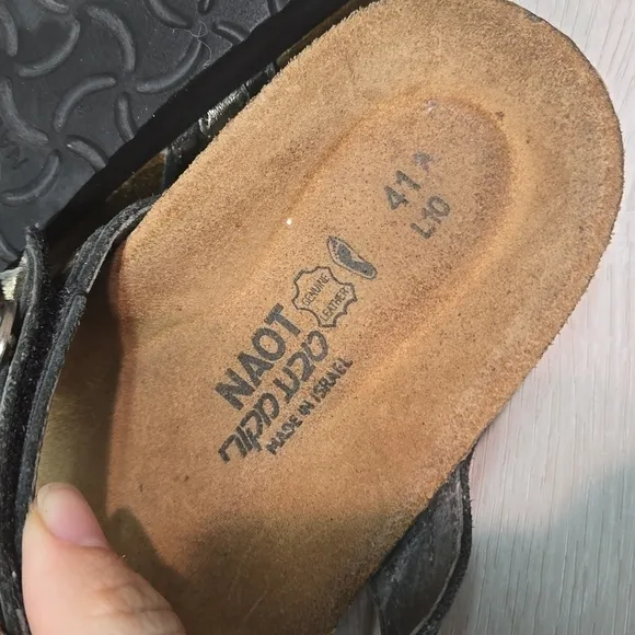 Naot Women Leather Strappy Wedge Sandals shoes sz 41/10