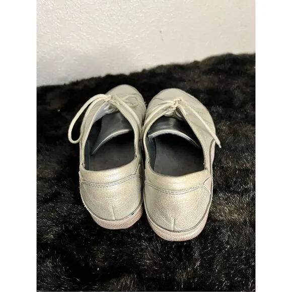 NAOT  Women's Kumara White Gold Lace-up Leather Sneaker Shoes Size 40 9.5