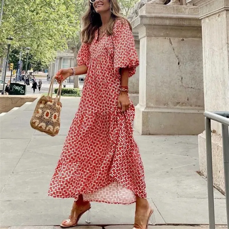 Natalli | Retro Zig-Zag Print Dress