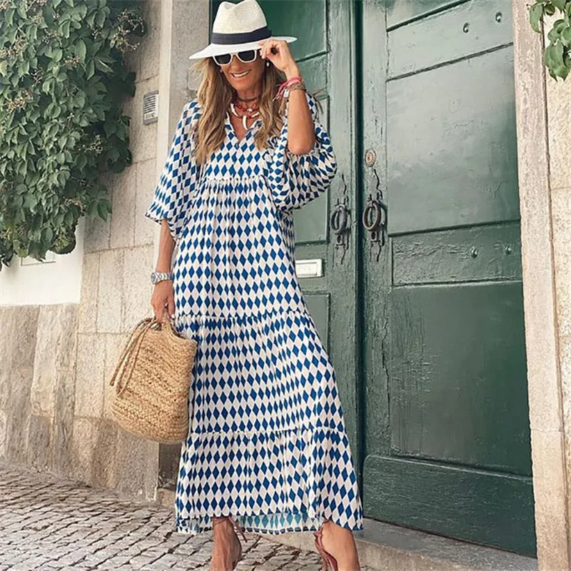 Natalli | Retro Zig-Zag Print Dress