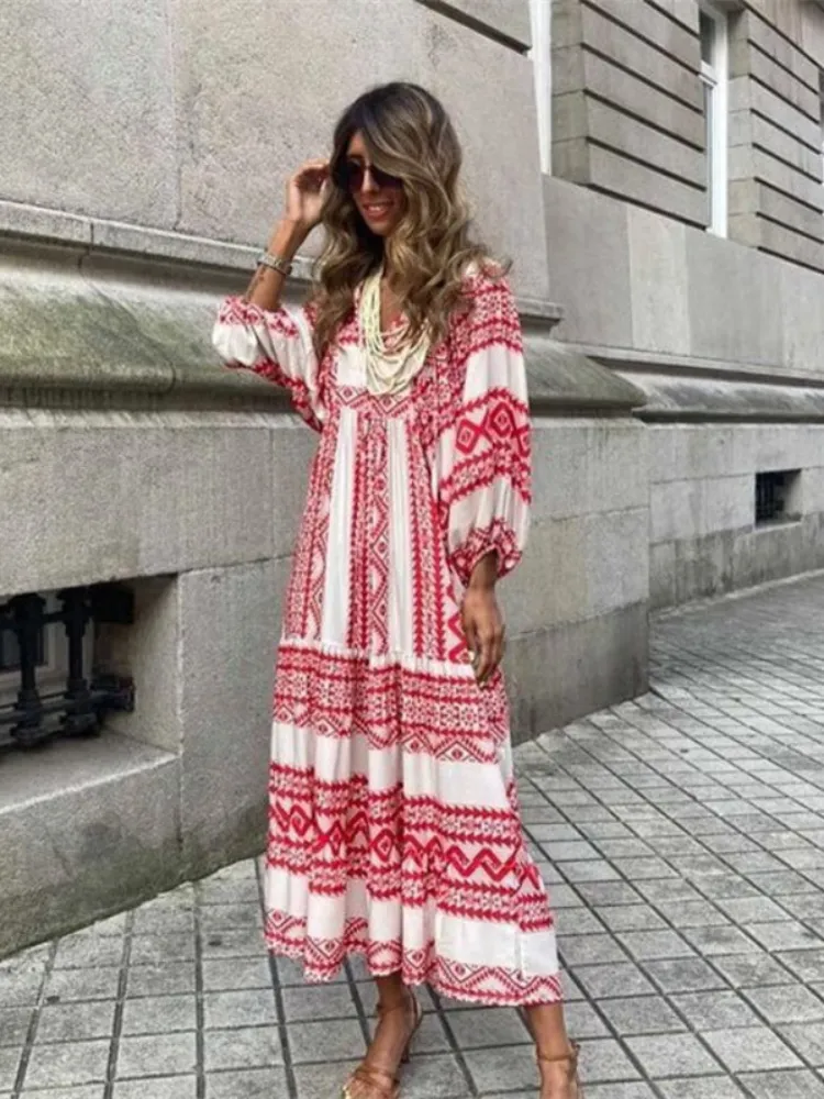 Natalli | Retro Zig-Zag Print Dress