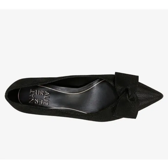 Naturalizer Mavis Bow Pump Womens 6.5M black block heel elegant comfortable
