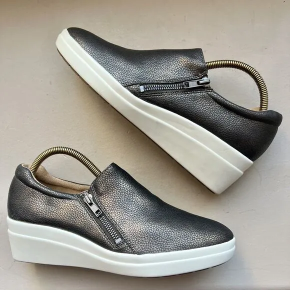 Naturalizer Sierra Metallic Bronze Faux Leather Slip On Sneaker Women’s 10 M