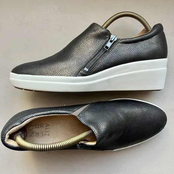 Naturalizer Sierra Metallic Bronze Faux Leather Slip On Sneaker Women’s 10 M