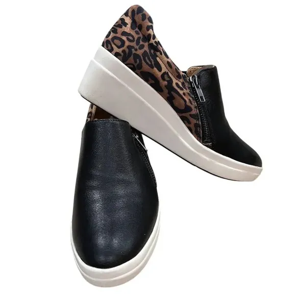 Naturalizer Sierra Women's Slip-On Shoes Black Leopard Size 6.5 M