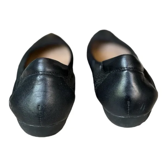 Naturalizer Soul Black Leather Ballet Flats Size 10 M Ladies Flat Slip On Shoes